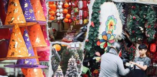 Đồ trang trí Halloween và Giáng sinh “lên kệ”, tiểu thương chờ khách