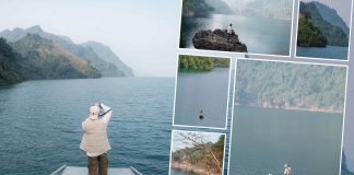 Đi thuyền ngắm vịnh Ngòi Hoa ở Hòa Bình