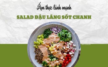 Bữa trưa lành mạnh với salad đậu lăng sốt chanh