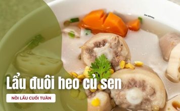Bữa trưa sum vầy bên nồi lẩu đuôi heo củ sen thân quen