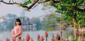 Hồ Gươm thắm sắc hoa xuân