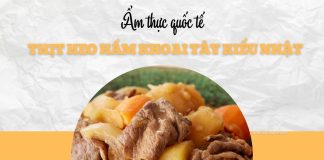 Thịt heo hầm khoai tây kiểu Nhật cho bữa trưa quốc tế