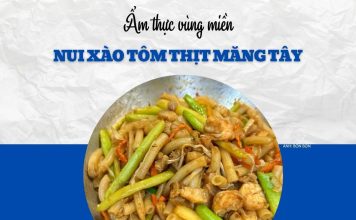 Bữa trưa giữa tuần thử vị nui xào tôm thịt măng tây